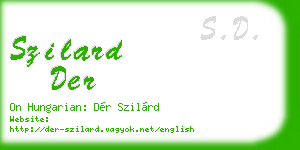 szilard der business card