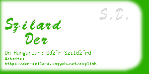 szilard der business card